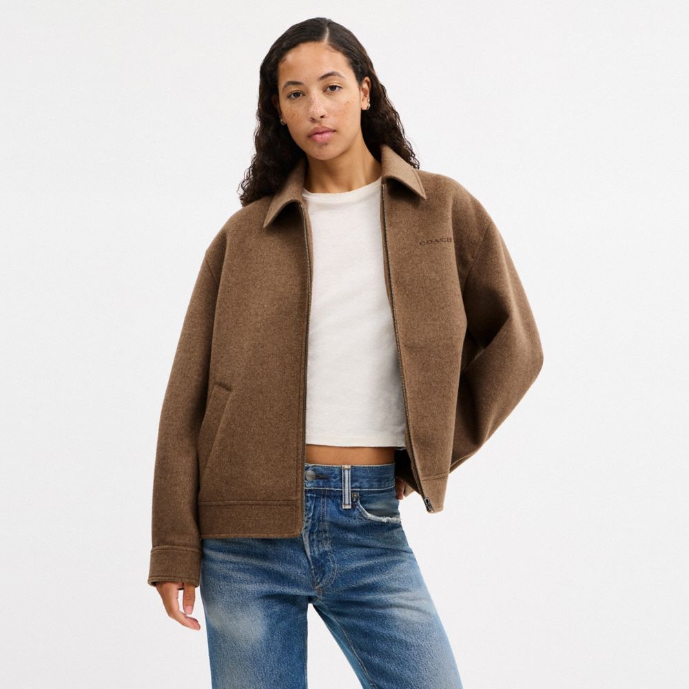 Zip Front Wool Jacket