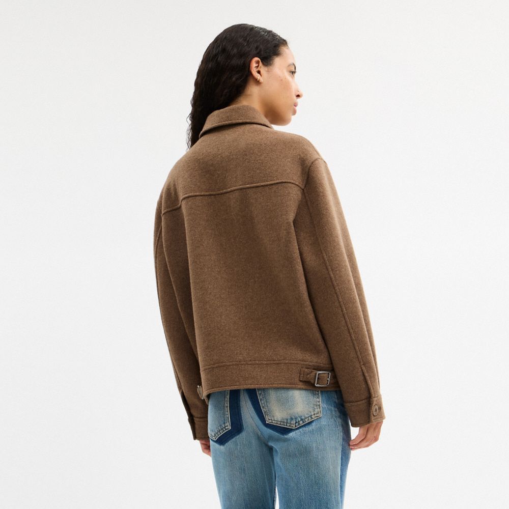Zip Front Wool Jacket