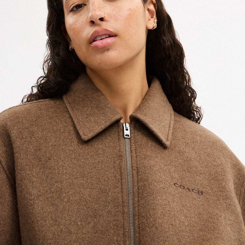 Zip Front Wool Jacket