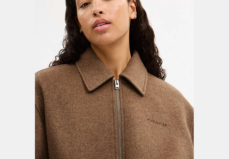 Zip Front Wool Jacket