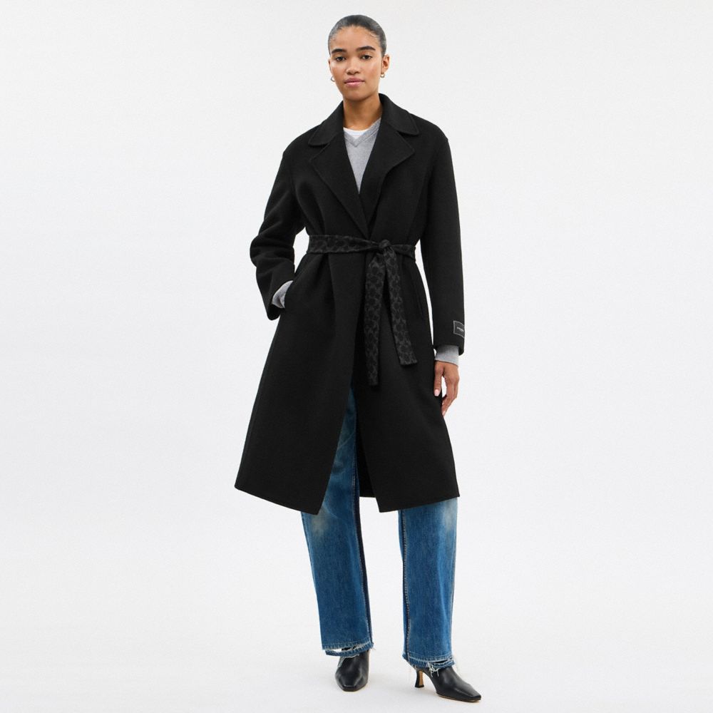 Belted Wool Long Coat