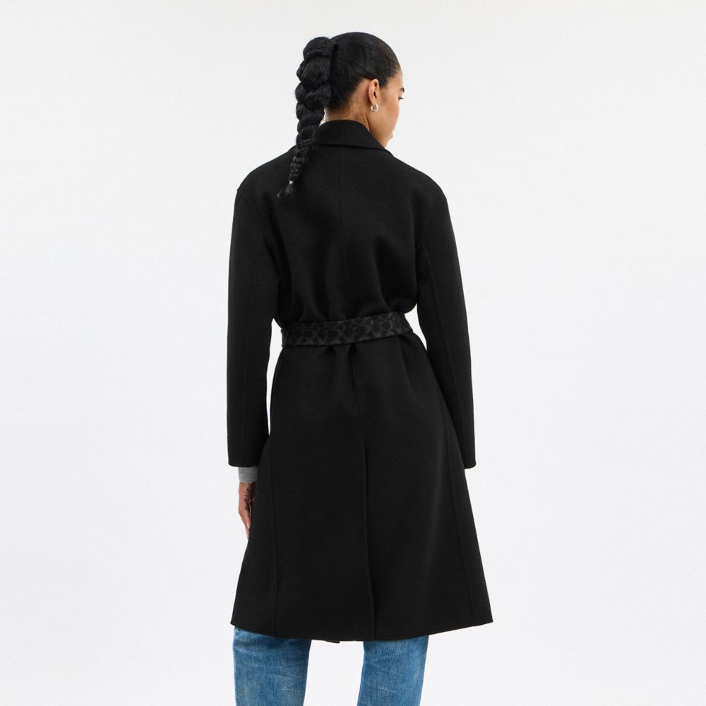 Belted Wool Long Coat