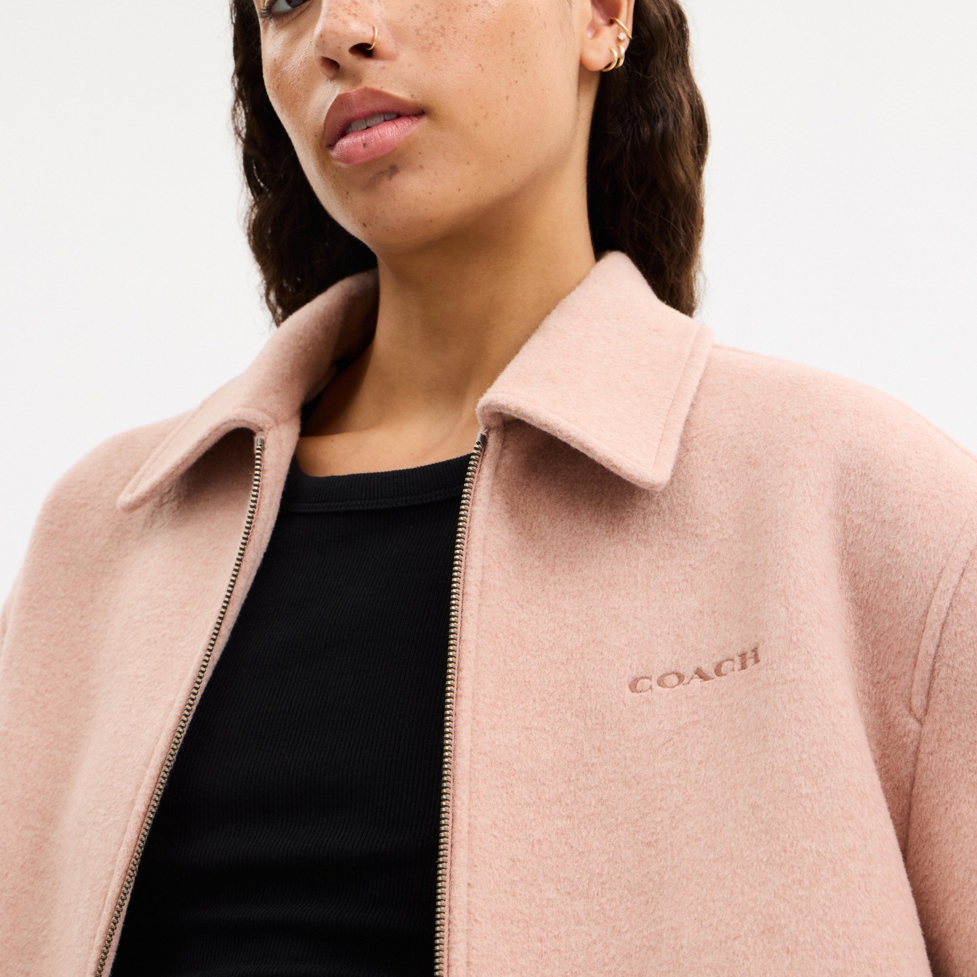 Zip Front Wool Jacket