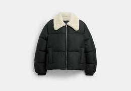 Puffer With Shearling Collar