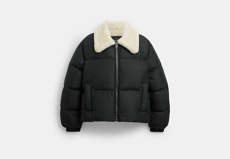 Puffer With Shearling Collar