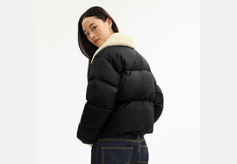 Puffer With Shearling Collar