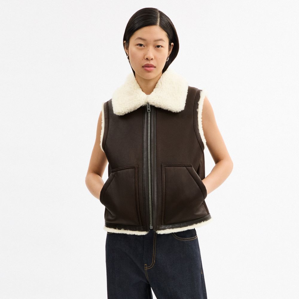 Reversible Shearling Vest