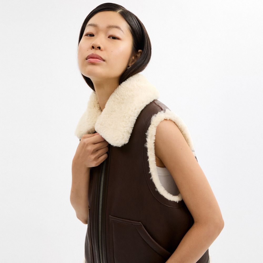 Reversible Shearling Vest