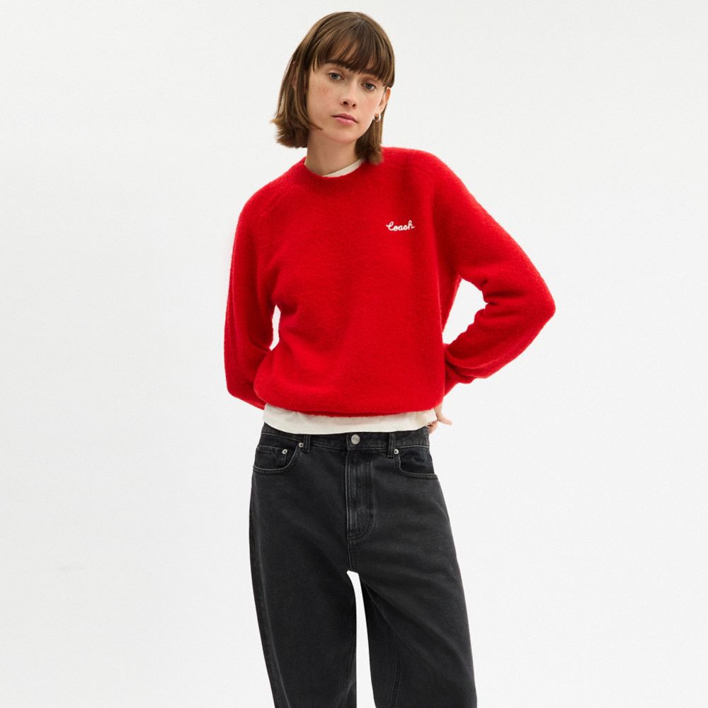 Coach Embroidered Crewneck Sweater
