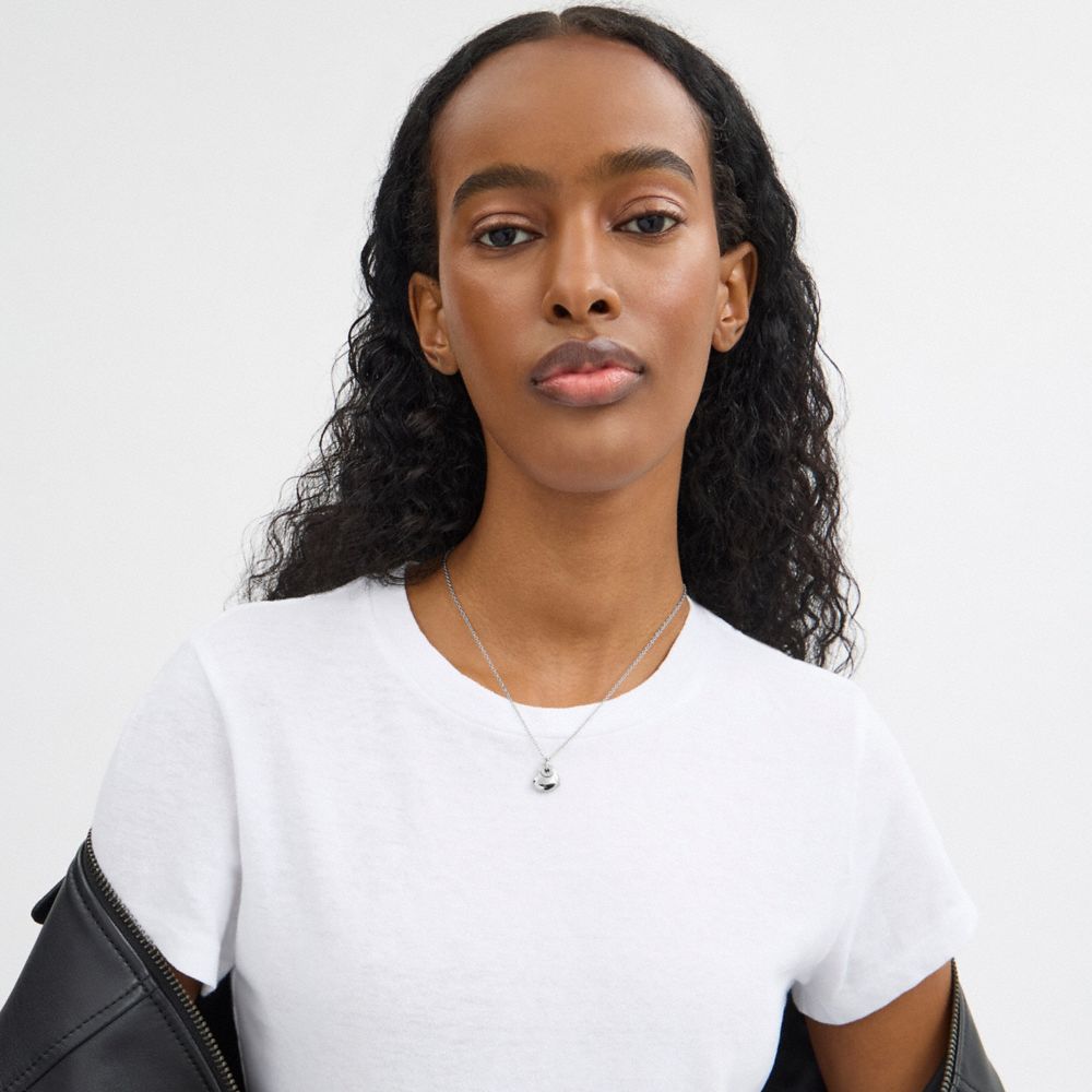 Open Circle Heart Y Necklace