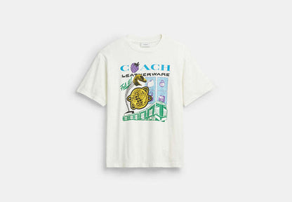 Collage Train Relaxed T-Shirt In Organic Cotton