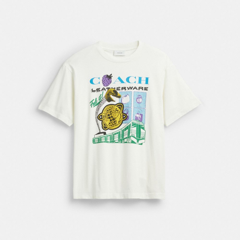 Collage Train Relaxed T Shirt In Organic Cotton