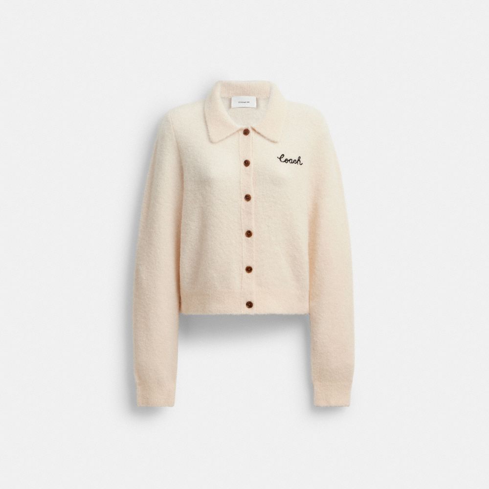Coach Embroidered Cropped Cardigan