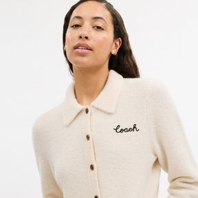 Coach Embroidered Cropped Cardigan