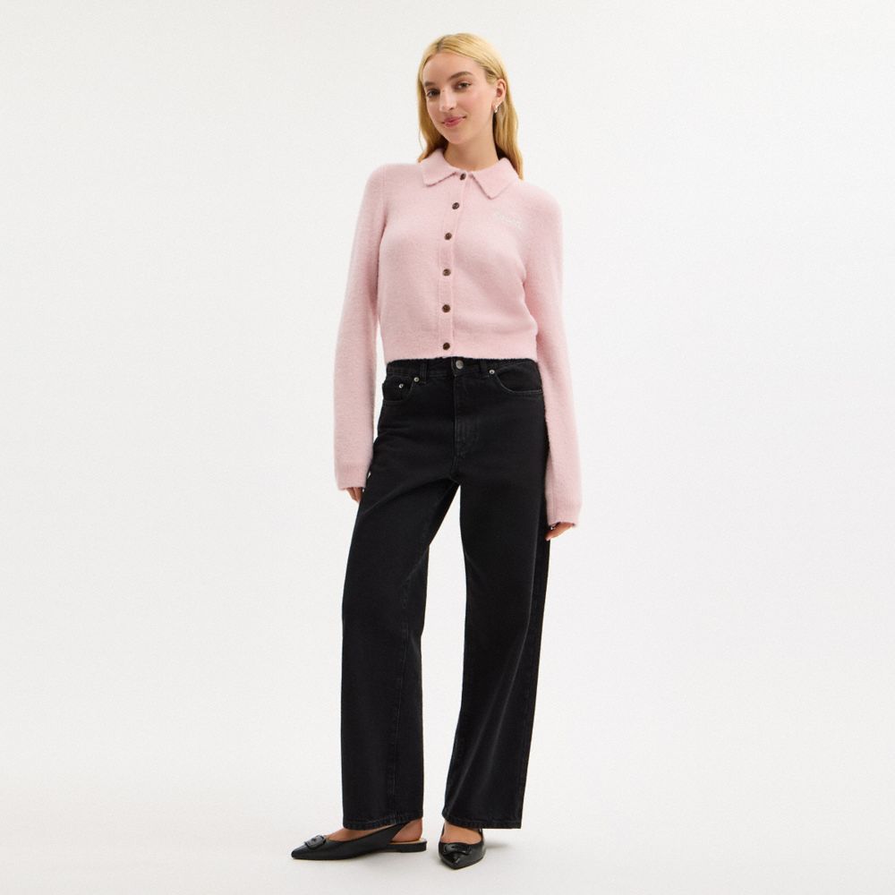 Coach Embroidered Cropped Cardigan