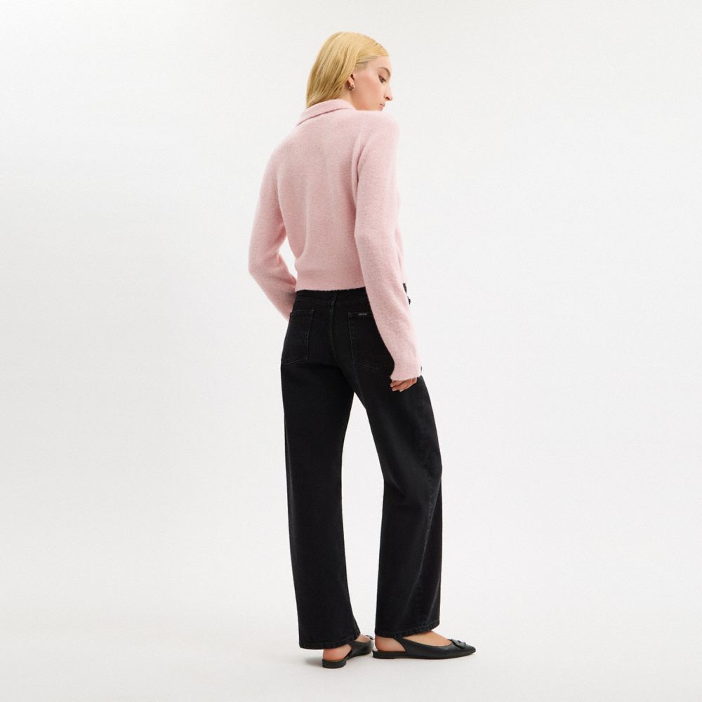 Coach Embroidered Cropped Cardigan