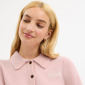 Coach Embroidered Cropped Cardigan