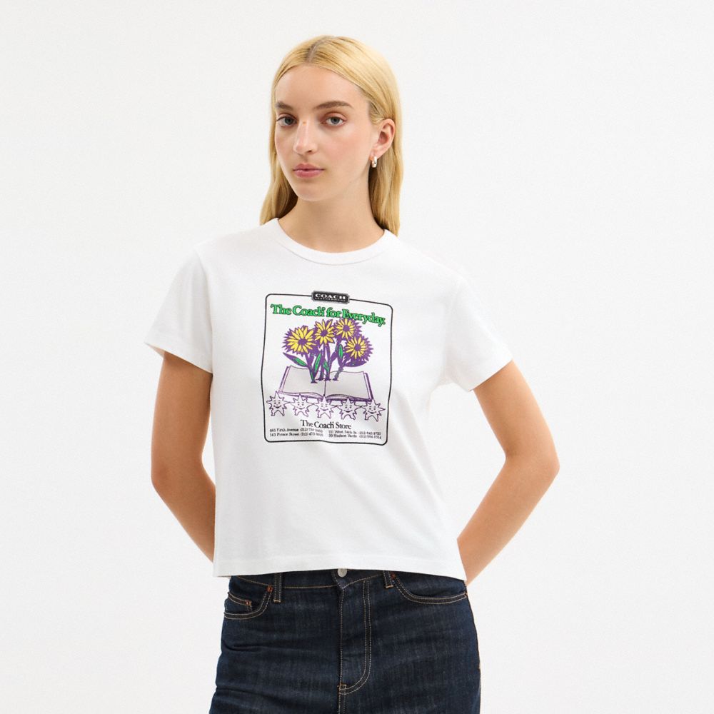 Floral Collage T Shirt In Organic Cotton
