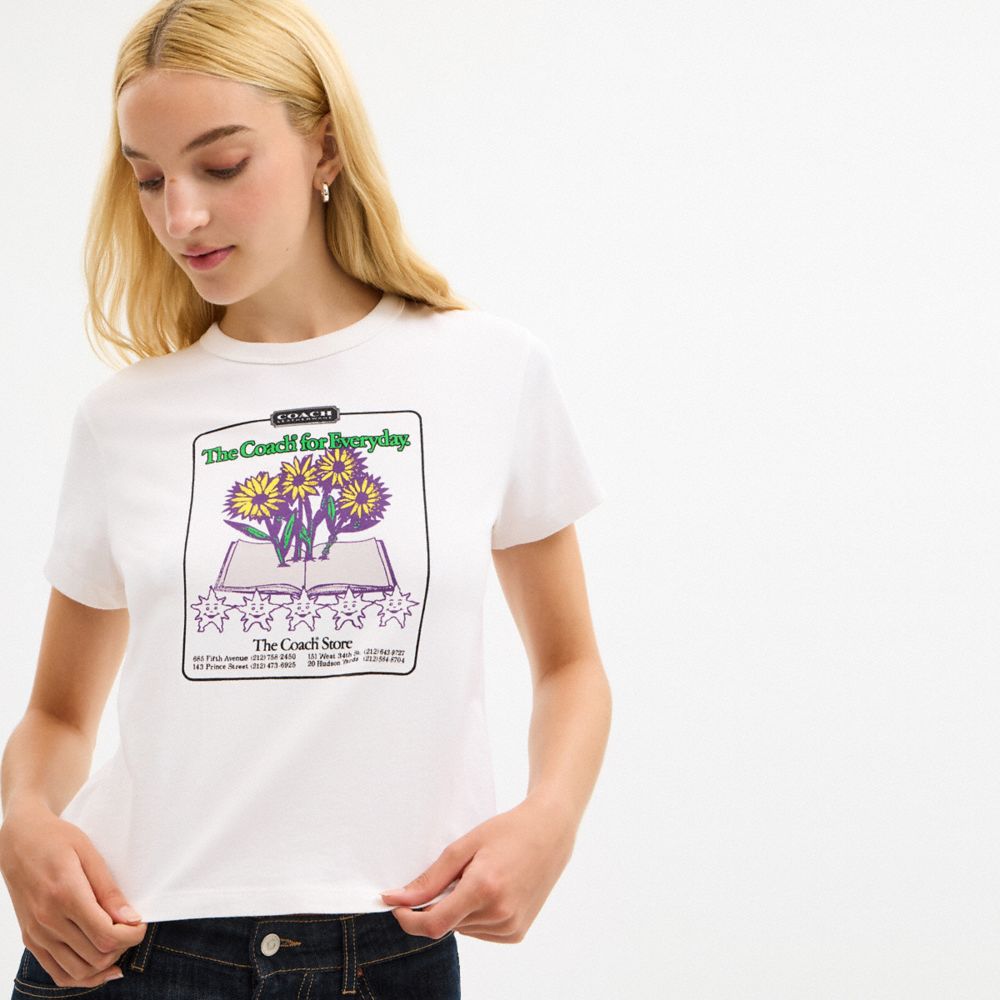 Floral Collage T Shirt In Organic Cotton
