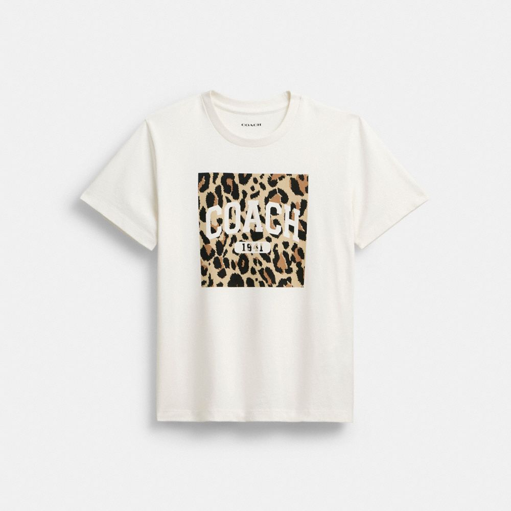 Leopard Signature Square Classic T Shirt In Organic Cotton