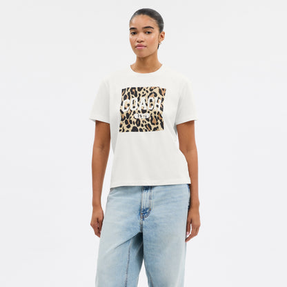 Leopard Signature Square Classic T-Shirt In Organic Cotton