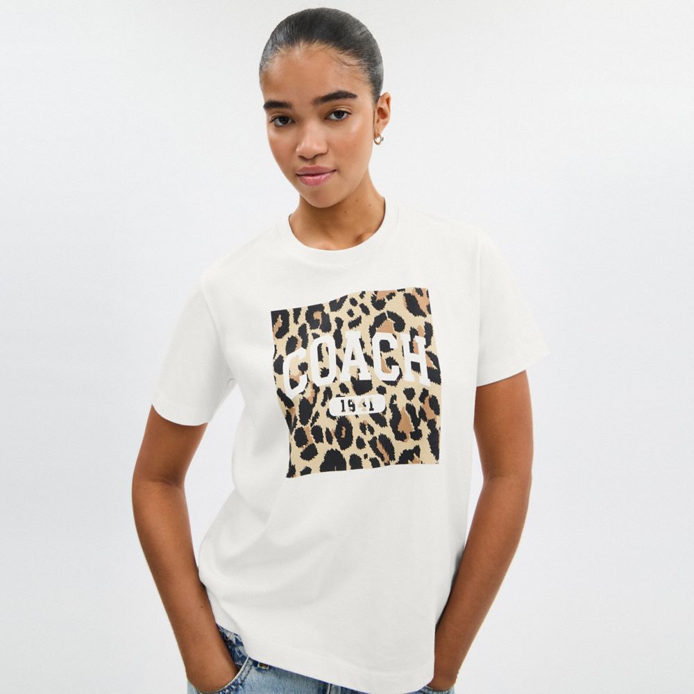 Leopard Signature Square Classic T Shirt In Organic Cotton