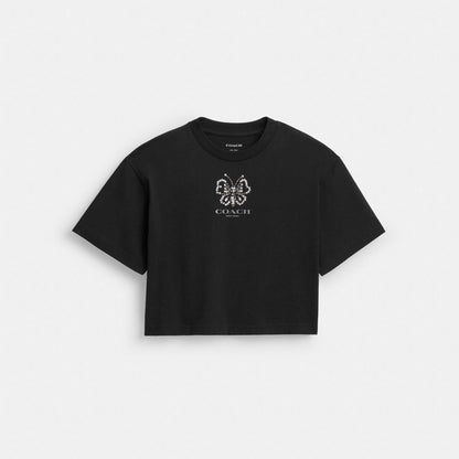 Butterfly Cropped T-Shirt