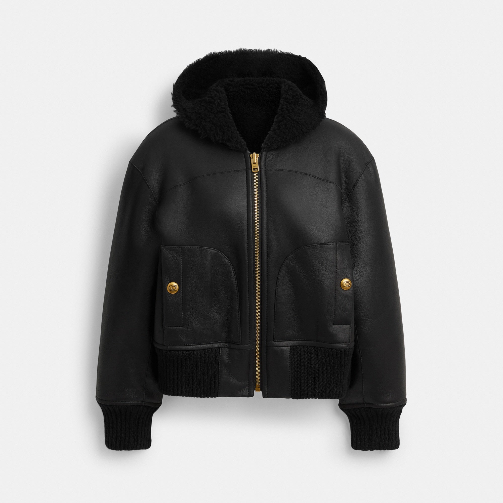 Reversible Shearling Hoodie