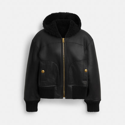 Reversible Shearling Hoodie