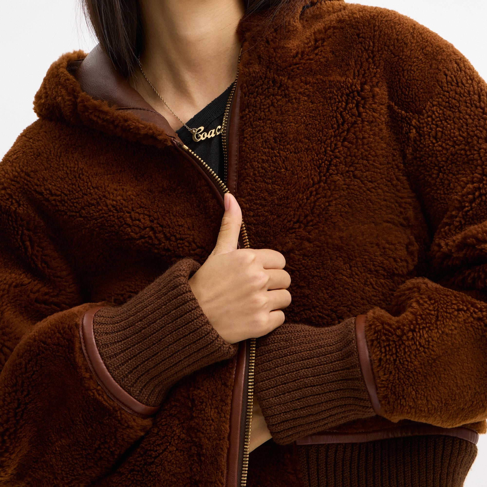 Reversible Shearling Hoodie
