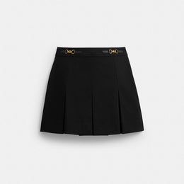 Sculpted C Pleated Skirt In Recycled Polyester