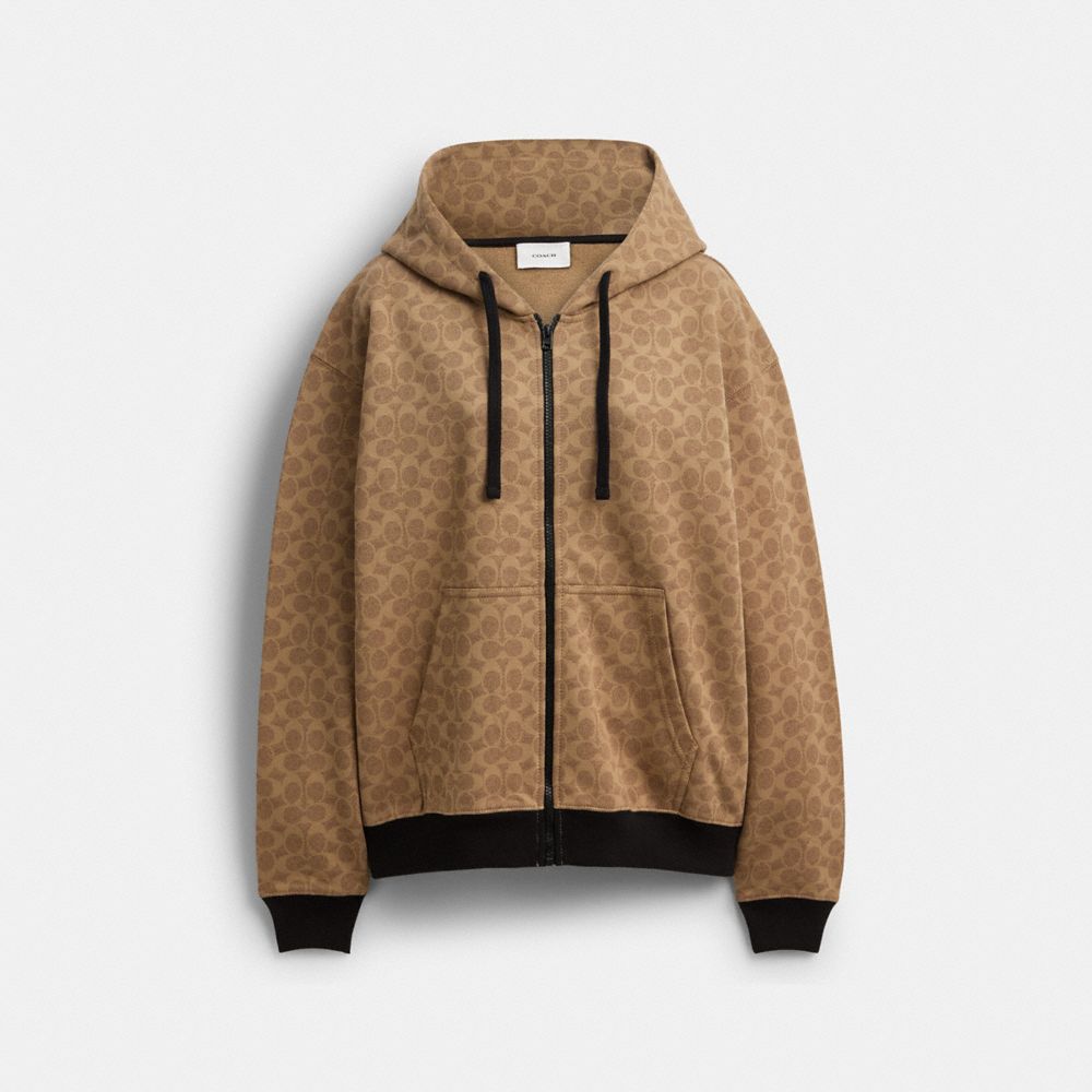 All Over Signature Zip Hoodie In Organic Cotton