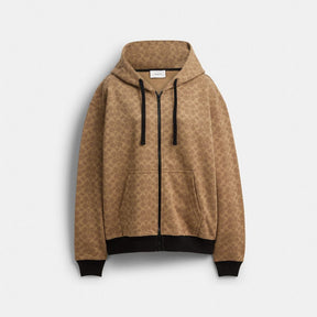 All Over Signature Zip Hoodie In Organic Cotton