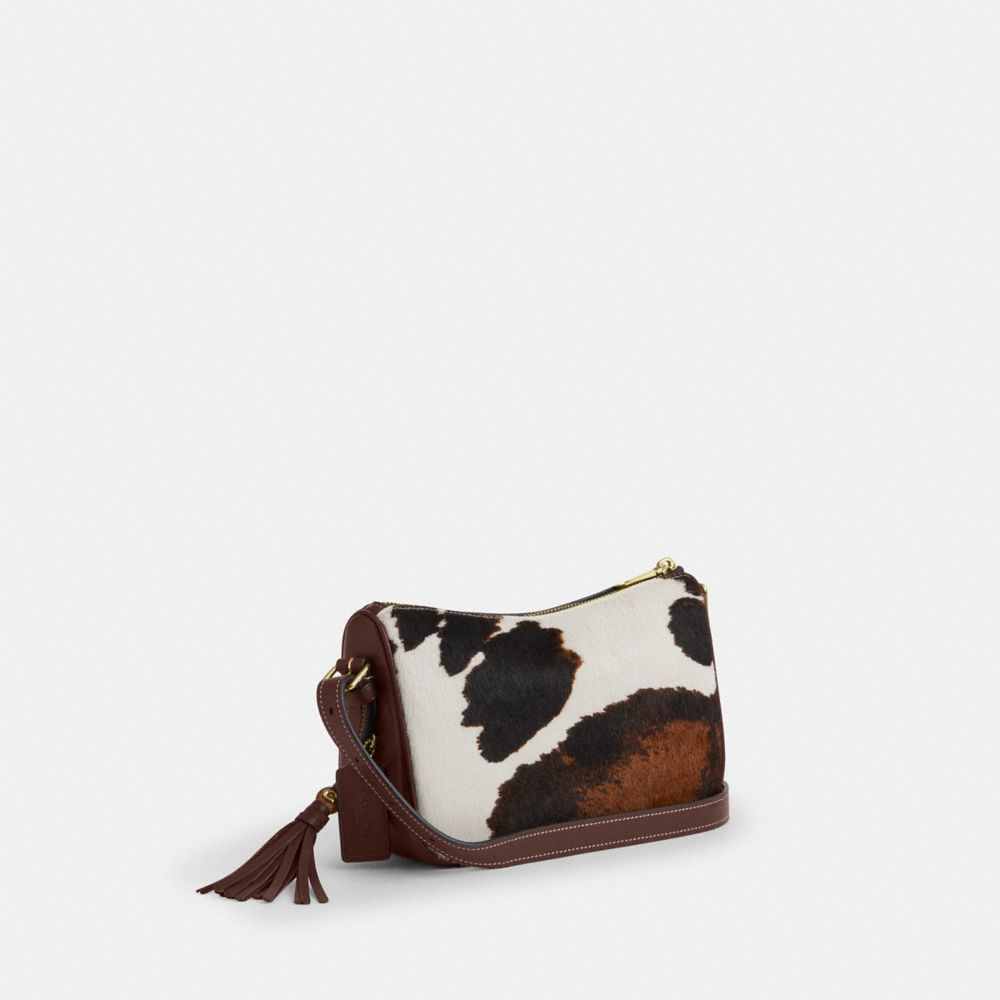 Kailey Shoulder Bag With Cow Print And Tassel