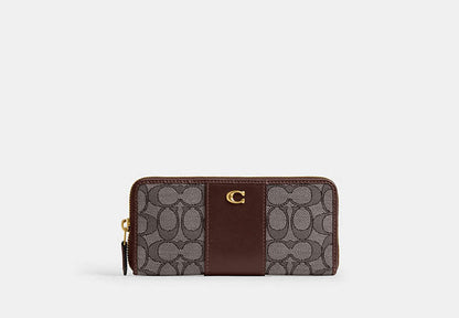 Essential Slim Accordion Zip Wallet In Signature Jacquard