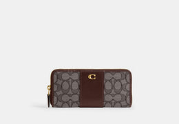Essential Slim Accordion Zip Wallet In Signature Jacquard