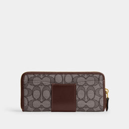 Essential Slim Accordion Zip Wallet In Signature Jacquard