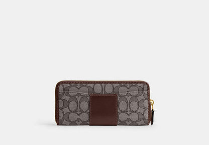 Essential Slim Accordion Zip Wallet In Signature Jacquard