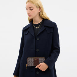 Essential Slim Accordion Zip Wallet In Signature Jacquard