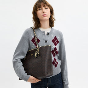 City Tote Bag In Signature Canvas With Leopard Print