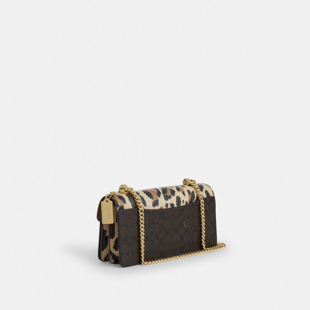 Klare Envelope Crossbody Bag In Signature Canvas With Leopard Print