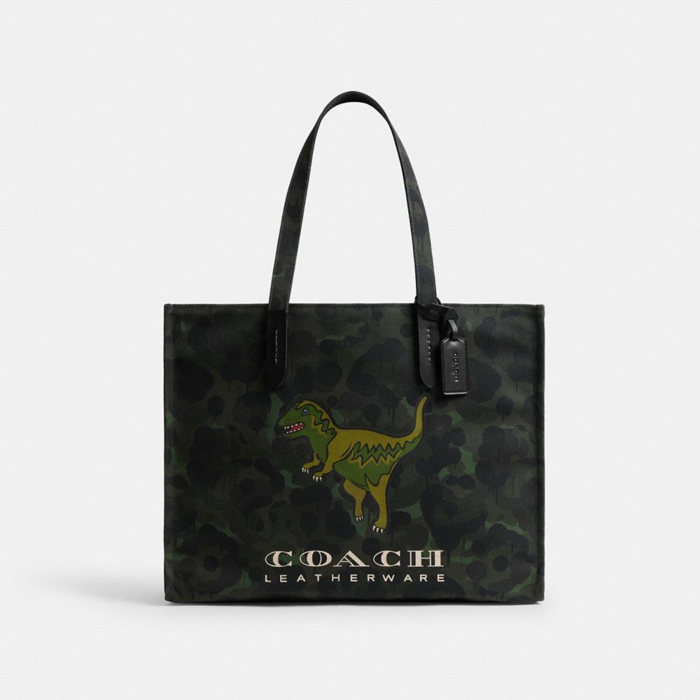 Tote With Camo Print And Rexy