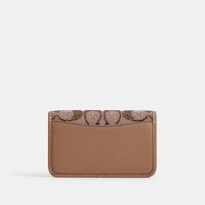 Essential Slim Card Case In Crystal Signature Jacquard