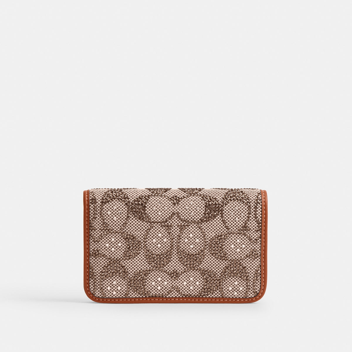 Essential Slim Card Case In Crystal Signature Jacquard
