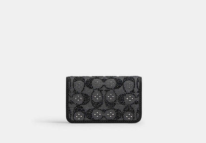 Essential Slim Card Case In Crystal Signature Jacquard