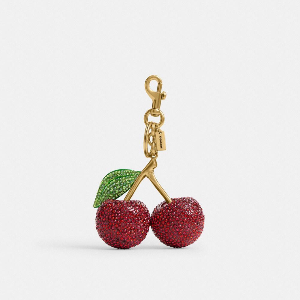 Large Crystal Cherry Bag Charm