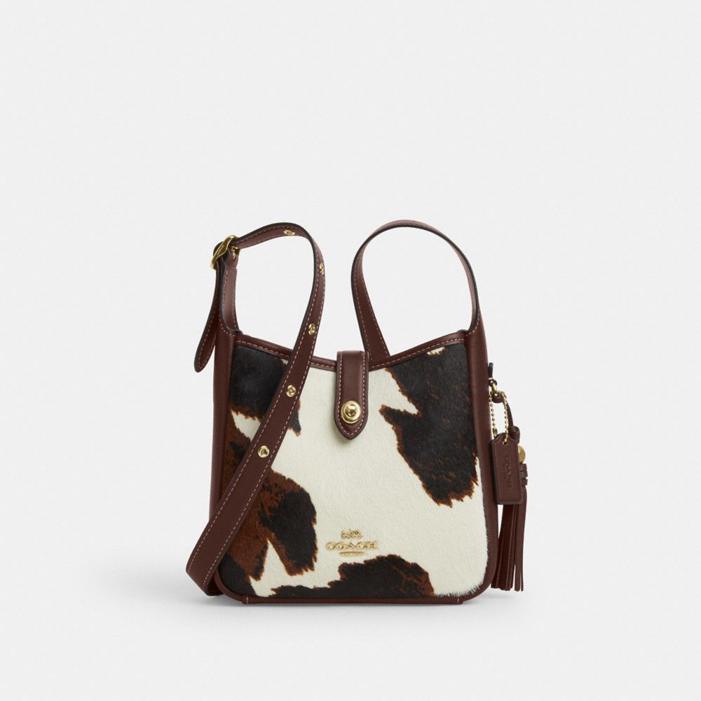 Hadley Mini Crossbody Bag With Cow Print And Tassel