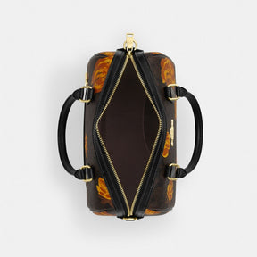 Rowan Satchel Bag In Signature Canvas With Floral Print