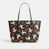 City Tote Bag In Signature Canvas With Halloween Print