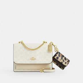 Klare Bag Charm With Signature Canvas And Leopard Print